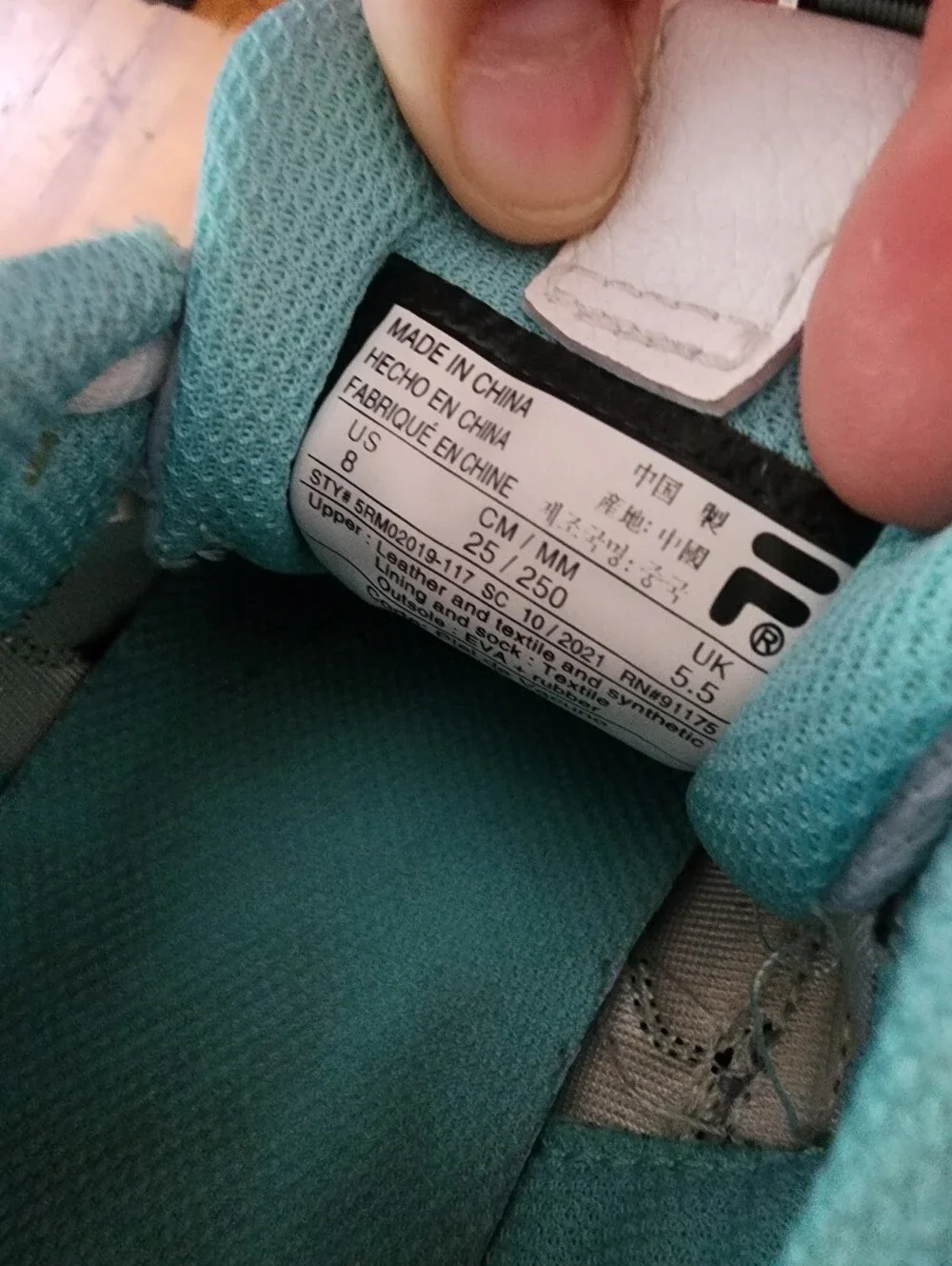 FILA Black, White & Teal Retro Runner Sneakers